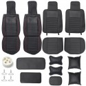 13Pcs PU Leather Car Full Surround Seat Cover Cushion Protector Set Universal for 5 Seats Car