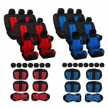 14pcs 8 Seater Car Seat Cover Protector Cushion Front Back Full Set Universal