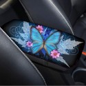 1/6 PCS Car Seat Covers Full Set Butterfly Leather Universal Steering Wheel Cover