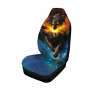 1/7 PCS Universal Car Seat Cover Starry Sky Wolf Design Front & Rear Seat Protect