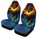 1/7 PCS Universal Car Seat Cover Starry Sky Wolf Design Front & Rear Seat Protect