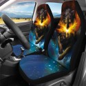 1/7 PCS Universal Car Seat Cover Starry Sky Wolf Design Front & Rear Seat Protect