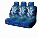 1/7 PCS Universal Car Seat Cover Starry Sky Wolf Design Full Seat Protect