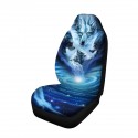 1/7 PCS Universal Car Seat Cover Starry Sky Wolf Design Full Seat Protect