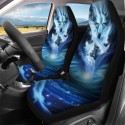 1/7 PCS Universal Car Seat Cover Starry Sky Wolf Design Full Seat Protect