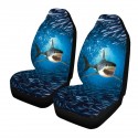 1/7 PCS Universal Car Seat Covers Shark 3D Printing Front & Rear Seat Protector Full Set