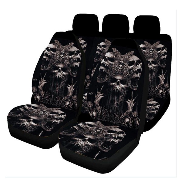 1 PC Universal Car SUV Truck Seat Covers Skull Front & Rear Seat Full Protect