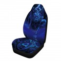 1/7PCS Universal Car Seat Cover Blue Leopard Design Front & Rear Seat Full Protect