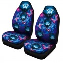 1/7PCS Universal Car Seat Cover Butterfly + Wolf Design Front Seat Full Protect