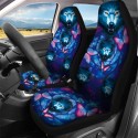 1/7PCS Universal Car Seat Cover Butterfly + Wolf Design Front Seat Full Protect