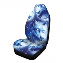 1/7PCS Universal Car Seat Cover Wolf Blue & White Design Front Seat Full Protect