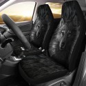 1/7PCS Universal Car Seat Covers Grey Wolf Design Front & Rear Seat Full Covers