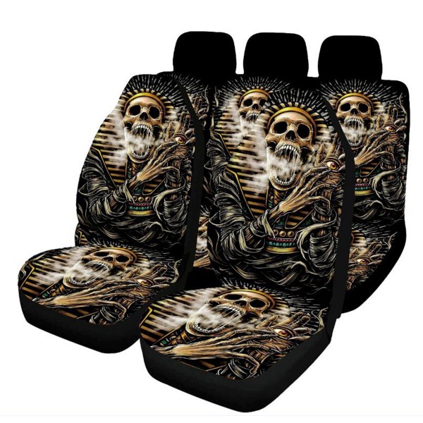 1/7PCS Universal Car Seat Covers Set Skull Pharaoh Seat Covers For Car SUV