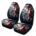 1/7PCS Universal Car Seat Covers Skull & Women Printing Front & Rear Seat Full Protect