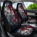 1/7PCS Universal Car Seat Covers Skull & Women Printing Front & Rear Seat Full Protect