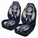 1/7PCS Universal Car Seat Covers Wolf Sky Design Front & Rear Seat Full Covers