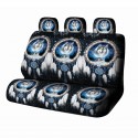 1/7PCS Universal Car Seat Covers Wolf Sky Design Front & Rear Seat Full Covers