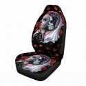 1/7Pcs Universal Car Seat Covers Funky Flag Skull Design Front Seat Full Cover