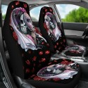 1/7Pcs Universal Car Seat Covers Funky Flag Skull Design Front Seat Full Cover