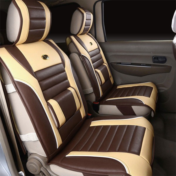 1Pcs PU Leather Car Front Seat Cover Support Cushion Pad Full Surround 7-Seat Universal