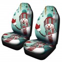 2PCS Christmas Print Car Auto Front Seat Cover Protector Universal Fit For SUV