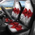 2PCS Christmas Print Car Auto Front Seat Cover Protector Universal Fit For SUV