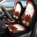 2PCS Christmas Print Car Auto Front Seat Cover Protector Universal Fit For SUV