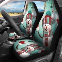 2PCS Christmas Print Car Auto Front Seat Cover Protector Universal Fit For SUV