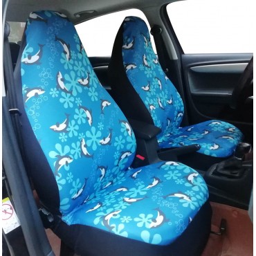 2PCS Fashion Printed Car Seat Covers Universal Automobile Accessories