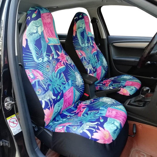 2PCS Universal Car Seat Covers Set For Fabric Printed Front Seat Cover