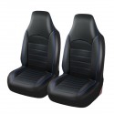 2PCS Universal PU Leather Car Front Seat Cushion Cover Non-slip Protector Mat Black