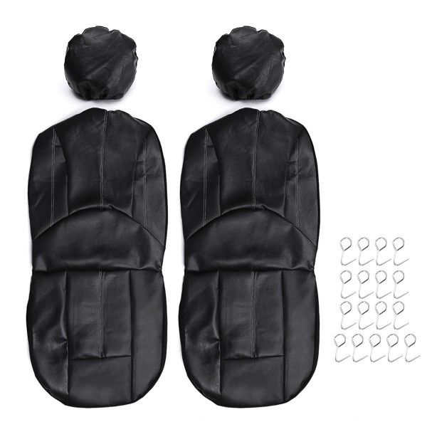 4PCS / Set Universal PU Leather Car Front Seat Breathable Protection Cover