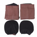 4PCS Car Seat Cover Set Universal 5-Seat Protector PU leather Seat Cushion Headrest Accessory