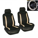 5 PCS Universal Car Double Front Seat Cover Steering Wheel Cover
