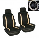 5 PCS Universal Car Double Front Seat Cover Steering Wheel Cover