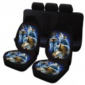 5 Seat Universal Wolf Animal Print Front/Full Car Seat Cover Protectors Covers
