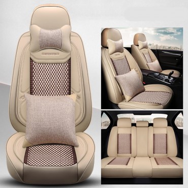 65x55x25CM Four Seasons General Car Seat Cushion Cover Breathable Wear-Resistant Anti-Static PU Leather