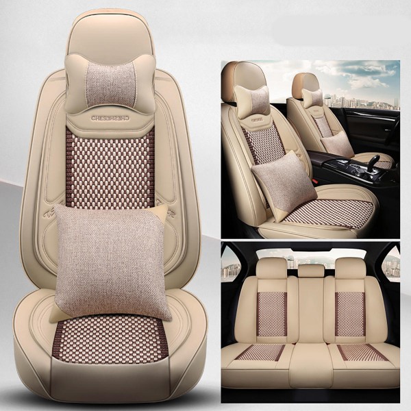 65x55x25CM Four Seasons General Car Seat Cushion Cover Breathable Wear-Resistant Anti-Static PU Leather