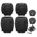 6pcs Universal Front Car Seat Covers Headrests Protection Cushion PU Leather