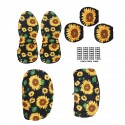 7 PCS Universal 3D Sunflower Front Car Seat Cover Cushion Protector Washable