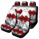 7PCS Christmas Print Car Auto Front Seat Cover Protector Universal Fit For SUV