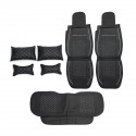 7PCS PU Leather Car Seat Cover Protector with Pillow Waist Cushion Set for 5 Seat Cars Universal