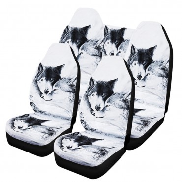 7pcs/Set Car Seat Cover Five Seater Universal Printing Front/Rear/Backrest Seat Protector