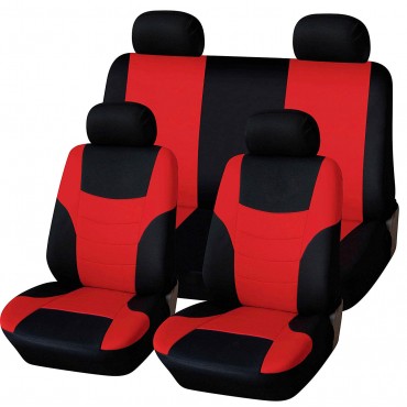 8Pcs Polyester Fabric Car Full Seat Cover Cushion Protector Set Front Rear 4 Heads Universal