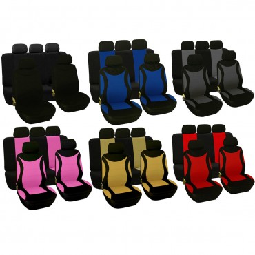 9 Pcs/Set Car Seat Cushion Headrest Cover Protective Front&Rear Universal