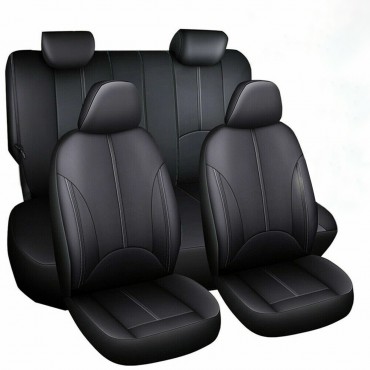 9PCS Car Seat Cover Full Set Front Rear Cushion Protector PU Leather Universal