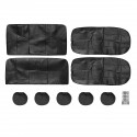 9Pcs PU Leather Black Car Full Surround Seat Cover Cushion Protector Set Universal for 5 Seats Car