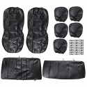 9pcs PU Leather Car SUV Seat Cover Front Rear Full Set Cushion Protector 5 Seats