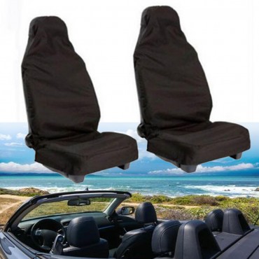 Black Polyester Car Seat Cover 132 X 54CM Waterproof Washable