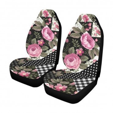 Car Cover Pink Rose Pattern Universal Automobile Car Single &Two